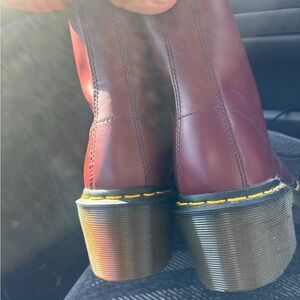 Dr. Martens Burgundy Leather Boots